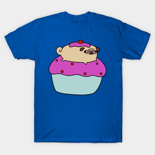 Cupcake Pug T-Shirt by saradaboru